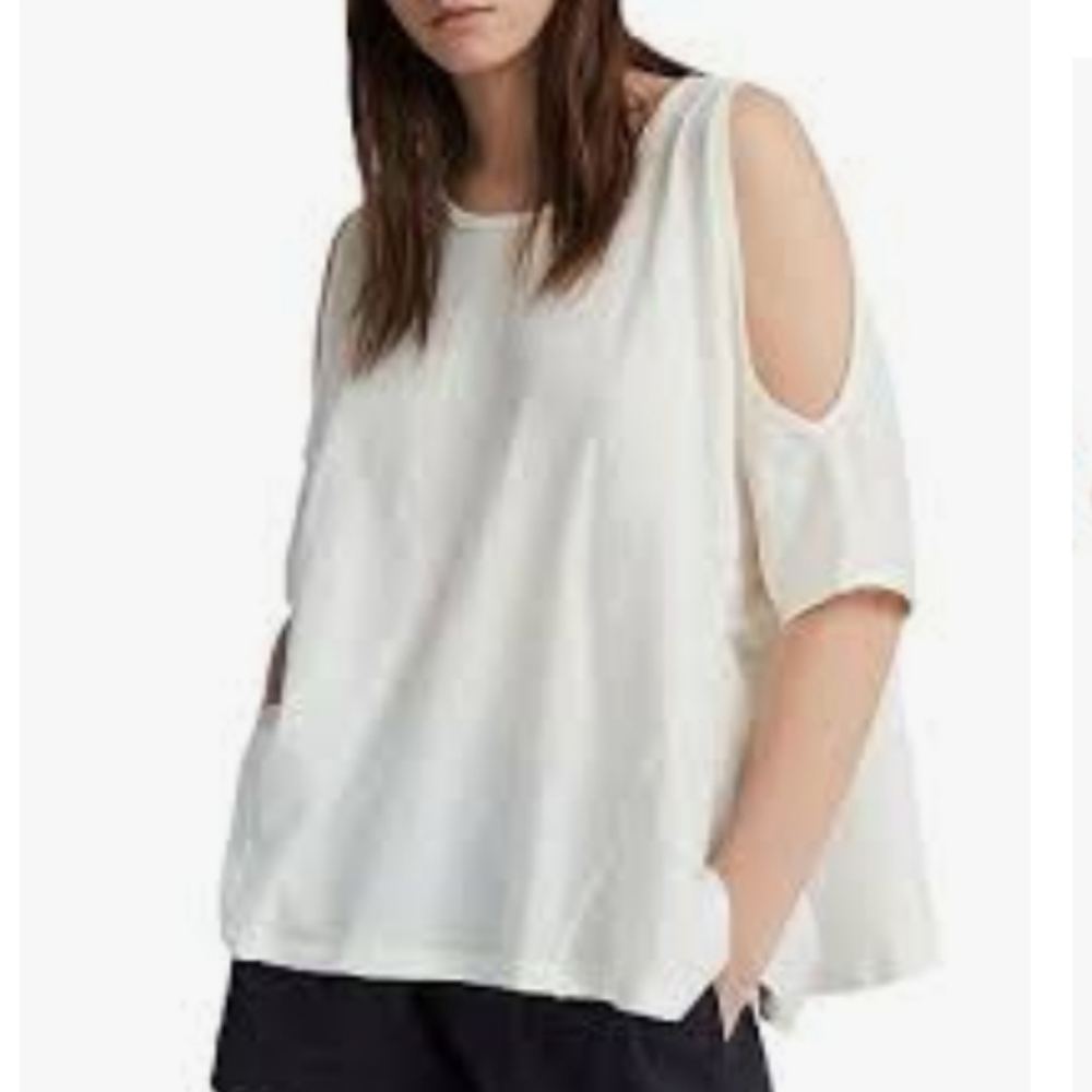 NWT All Saints Ella Fifi Tee Chalk White Sz M c